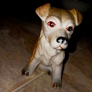Vintage China Porcelain Hand Painted Dog Figure